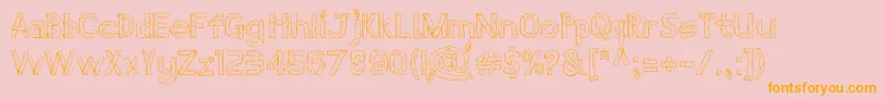 Stardew Valley Regular-Schriftart – Orangefarbene Schriften auf rosa Hintergrund