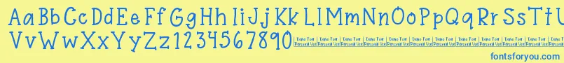 Stardom Demo Font – Blue Fonts on Yellow Background