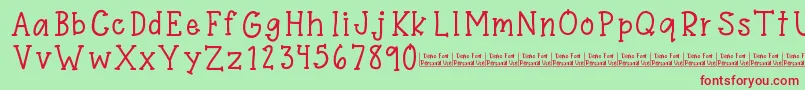 Stardom Demo Font – Red Fonts on Green Background