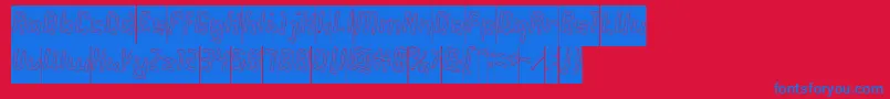 AlotOfLoveHollowInverse Font – Blue Fonts on Red Background