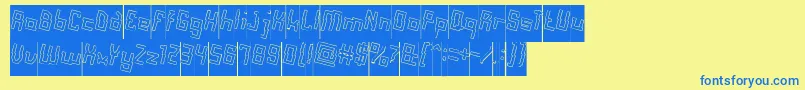 AlotOfLoveHollowInverse Font – Blue Fonts on Yellow Background