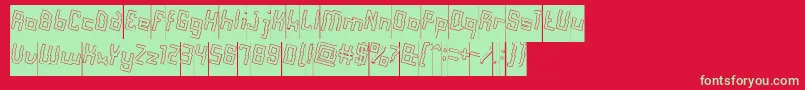 AlotOfLoveHollowInverse Font – Green Fonts on Red Background