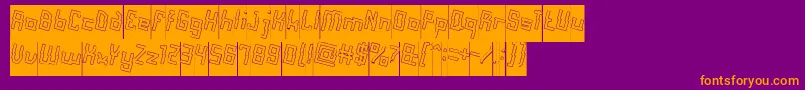 AlotOfLoveHollowInverse Font – Orange Fonts on Purple Background