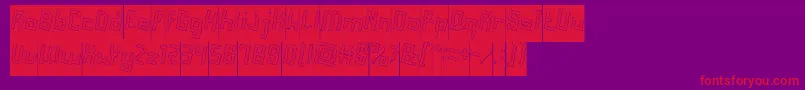 AlotOfLoveHollowInverse Font – Red Fonts on Purple Background