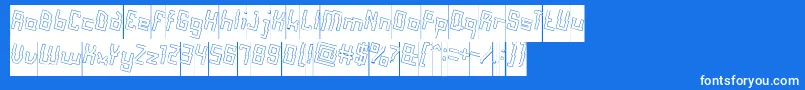 AlotOfLoveHollowInverse Font – White Fonts on Blue Background