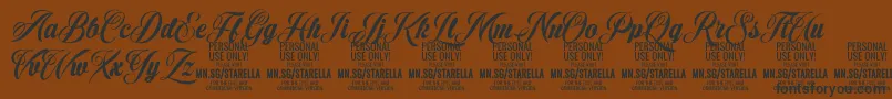 StarellaScript PERSONAL USE-Schriftart – Schwarze Schriften auf braunem Hintergrund