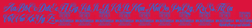 StarellaScript PERSONAL USE Font – Blue Fonts on Red Background