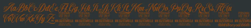 StarellaScript PERSONAL USE Font – Brown Fonts on Black Background