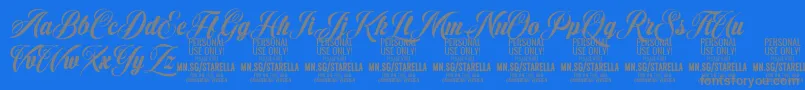 StarellaScript PERSONAL USE Font – Gray Fonts on Blue Background