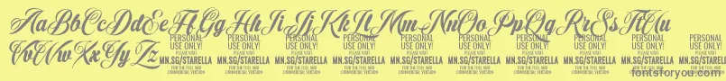 Czcionka StarellaScript PERSONAL USE – szare czcionki na żółtym tle