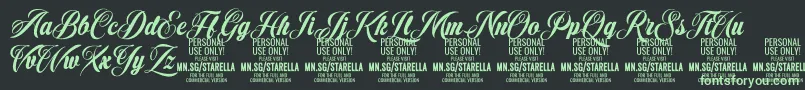StarellaScript PERSONAL USE Font – Green Fonts on Black Background