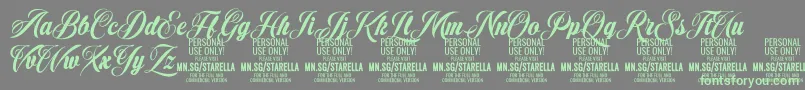 StarellaScript PERSONAL USE Font – Green Fonts on Gray Background