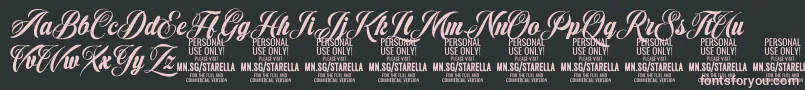 StarellaScript PERSONAL USE Font – Pink Fonts on Black Background