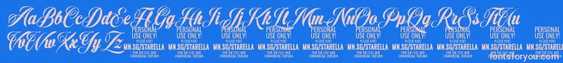 StarellaScript PERSONAL USE Font – Pink Fonts on Blue Background