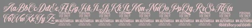 StarellaScript PERSONAL USE Font – Pink Fonts on Gray Background