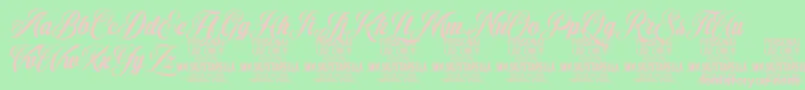 StarellaScript PERSONAL USE-Schriftart – Rosa Schriften auf grünem Hintergrund