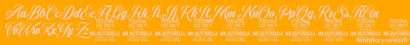 StarellaScript PERSONAL USE Font – Pink Fonts on Orange Background