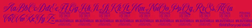 StarellaScript PERSONAL USE Font – Purple Fonts on Red Background