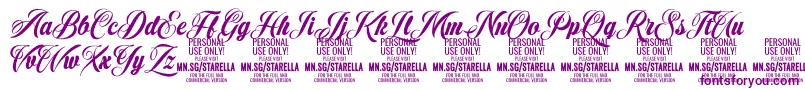 StarellaScript PERSONAL USE Font – Purple Fonts on White Background