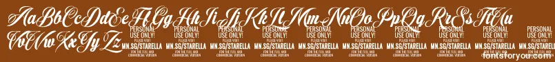 StarellaScript PERSONAL USE Font – White Fonts on Brown Background