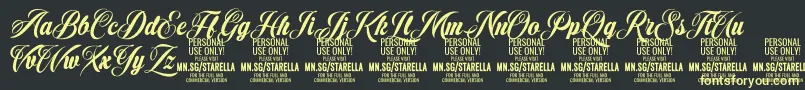 StarellaScript PERSONAL USE-Schriftart – Gelbe Schriften auf schwarzem Hintergrund