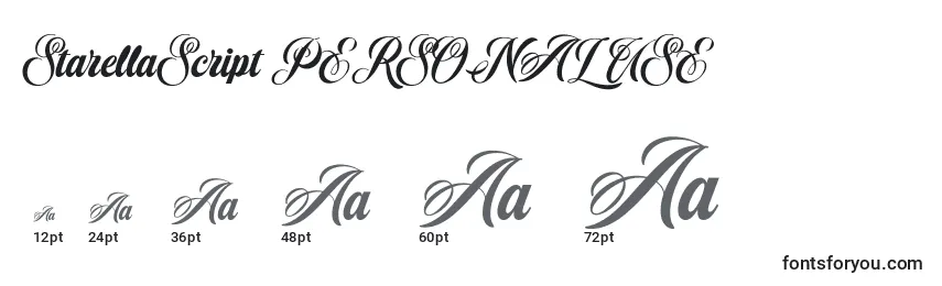 StarellaScript PERSONAL USE Font Sizes