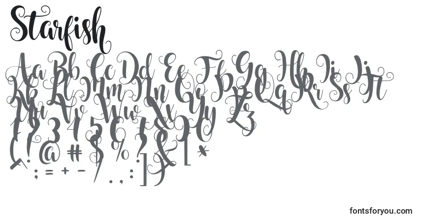 Czcionka Starfish (141852) – alfabet, cyfry, specjalne znaki