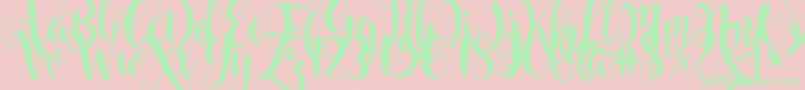 Starfish Font – Green Fonts on Pink Background