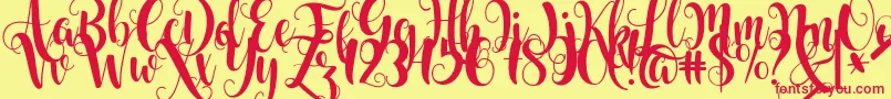 Starfish Font – Red Fonts on Yellow Background