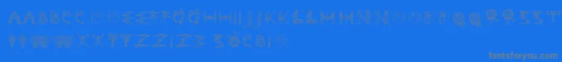 StarForceNesia Regular-Schriftart – Graue Schriften auf blauem Hintergrund