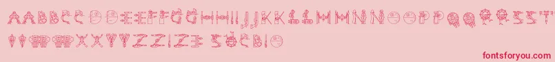 StarForceNesia Regular-Schriftart – Rote Schriften auf rosa Hintergrund