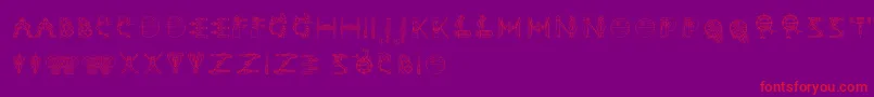 StarForceNesia Regular-Schriftart – Rote Schriften auf violettem Hintergrund