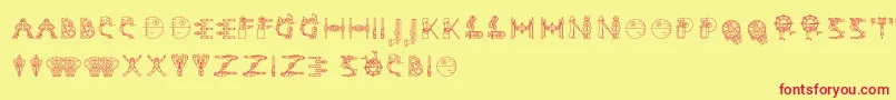 フォントStarForceNesia Regular – 赤い文字の黄色い背景