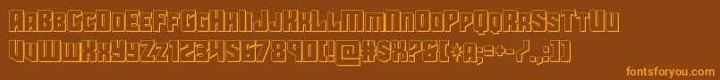 starguard3d-Schriftart – Orangefarbene Schriften auf braunem Hintergrund