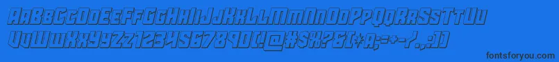 starguard3dital-Schriftart – Schwarze Schriften auf blauem Hintergrund