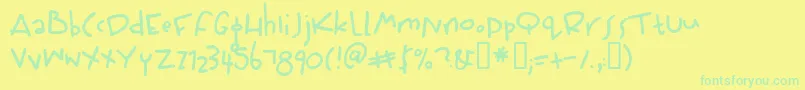 Czcionka Wiffles – zielone czcionki na żółtym tle