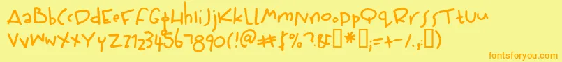 Czcionka Wiffles – pomarańczowe czcionki na żółtym tle