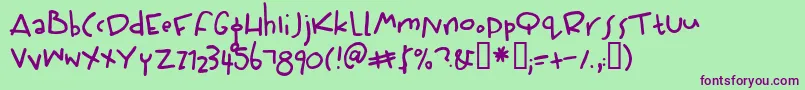 Wiffles Font – Purple Fonts on Green Background