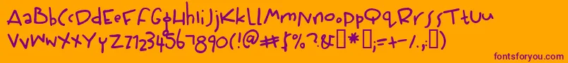 Wiffles Font – Purple Fonts on Orange Background