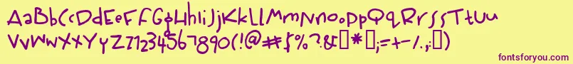 Wiffles Font – Purple Fonts on Yellow Background