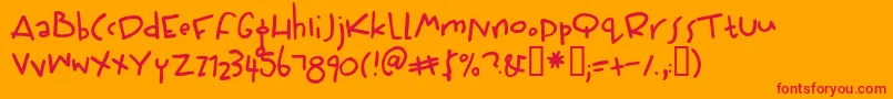 Wiffles Font – Red Fonts on Orange Background