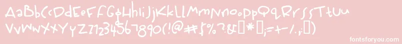 Wiffles-Schriftart – Weiße Schriften auf rosa Hintergrund
