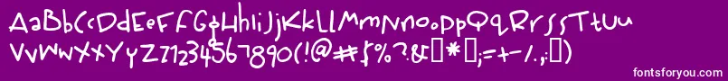 Wiffles-Schriftart – Weiße Schriften auf violettem Hintergrund