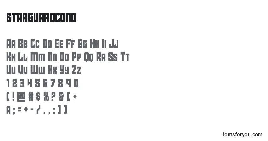 Schriftart Starguardcond – Alphabet, Zahlen, spezielle Symbole