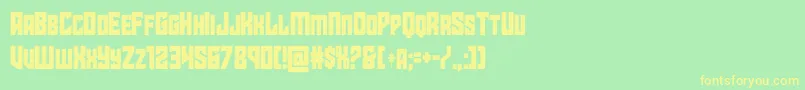 フォントstarguardcond – 黄色の文字が緑の背景にあります