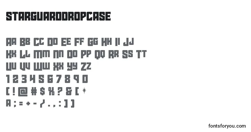 A fonte Starguarddropcase – alfabeto, números, caracteres especiais