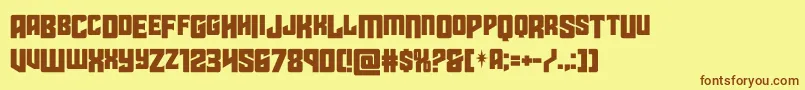 Czcionka starguarddropcase – brązowe czcionki na żółtym tle
