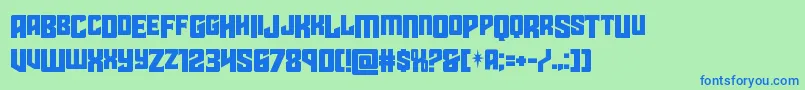 starguarddropcase-Schriftart – Blaue Schriften auf grünem Hintergrund