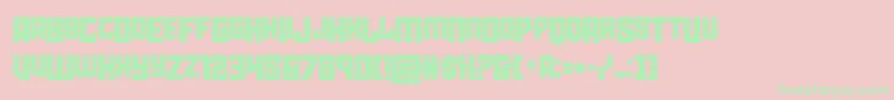 starguarddropcase-Schriftart – Grüne Schriften auf rosa Hintergrund