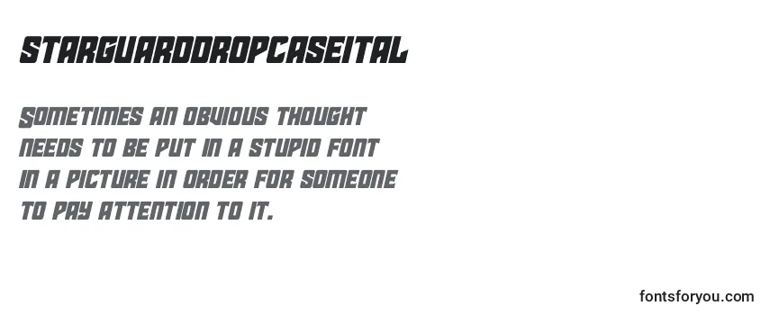 Review of the Starguarddropcaseital Font